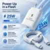 Picture of 25W PD Adapter USB-C with USB-C to USB-C Cable – White